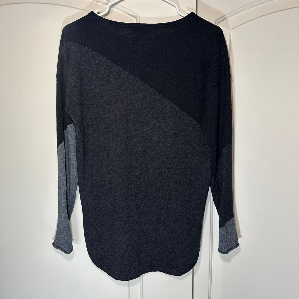 Smartwool Double Time Gray Black Colorblock Sweater Merino Wool Blend Womens‎ S - Picture 4 of 4